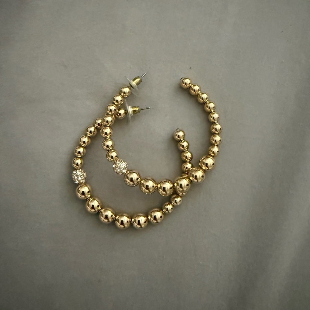 Lilly Pulitzer Gold Beaded Hoop Earrings